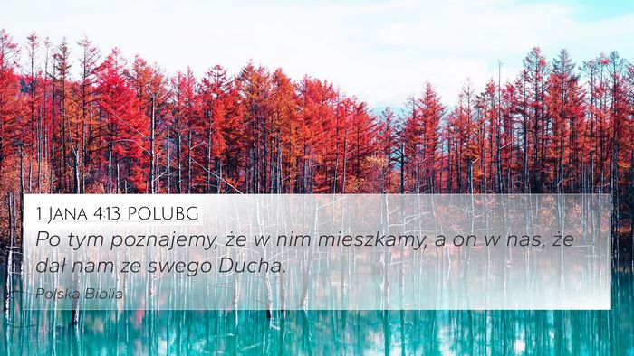 1 Jana 4:13 POLUBG 4K Wallpaper - Po tym poznajemy, że w nim mieszkamy, a on w - 4K Wallpaper Bible Verse