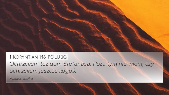 1 Koryntian 1:16 POLUBG 4K Wallpaper - Ochrzciłem też dom Stefanasa. Poza tym nie - 4K Wallpaper Bible Verse