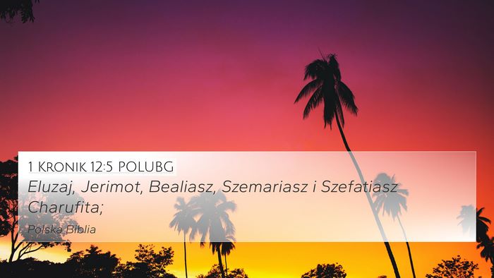 1 Kronik 12:5 POLUBG 4K Wallpaper - Eluzaj, Jerimot, Bealiasz, Szemariasz i - 4K Wallpaper Bible Verse