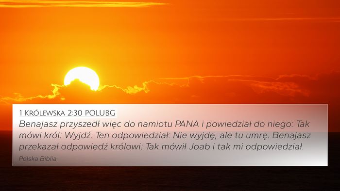 1 Królewska 2:30 POLUBG Bible Verse Image