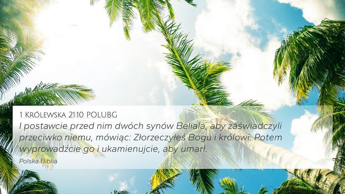 1 Królewska 21:10 POLUBG Bible Verse Image