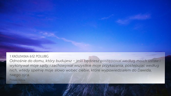 1 Królewska 6:12 POLUBG Bible Verse Image
