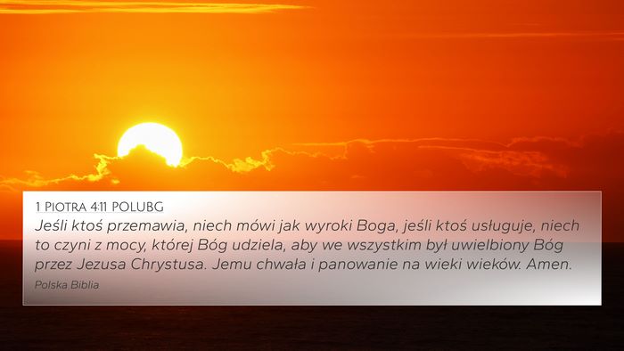 1 Piotra 4:11 POLUBG 4K Wallpaper - Jeśli ktoś przemawia, niech mówi jak wyroki - 4K Wallpaper Bible Verse