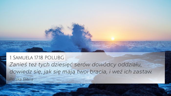 1 Samuela 17:18 POLUBG Bible Verse Image