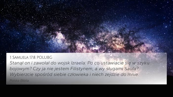 1 Samuela 17:8 POLUBG Bible Verse Image