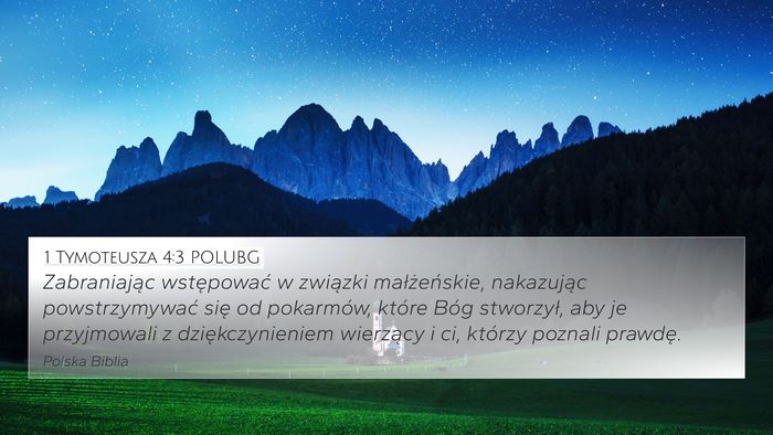 1 Tymoteusza 4:3 POLUBG 4K Wallpaper - Zabraniając wstępować w związki - 4K Wallpaper Bible Verse
