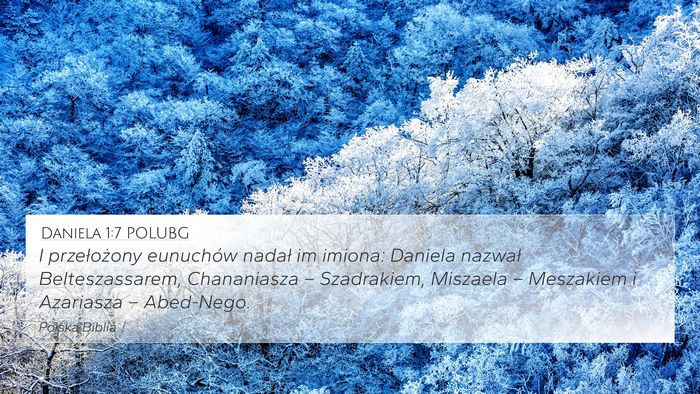 Daniela 1:7 POLUBG 4K Wallpaper - I przełożony eunuchów nadał im imiona: - 4K Wallpaper Bible Verse
