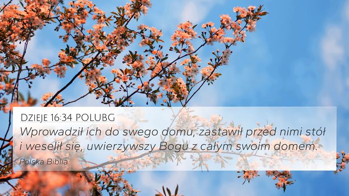 Dzieje 16:34 POLUBG Bible Verse Image