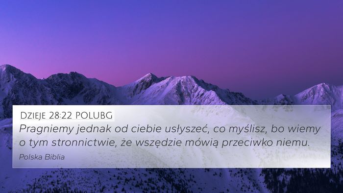 Dzieje 28:22 POLUBG Bible Verse Image