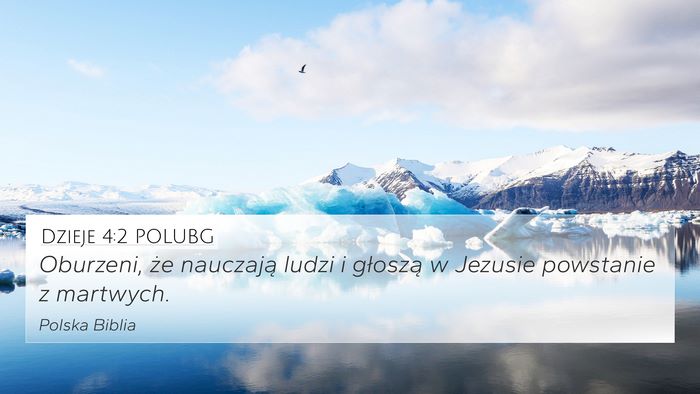 Dzieje 4:2 POLUBG Bible Verse Image