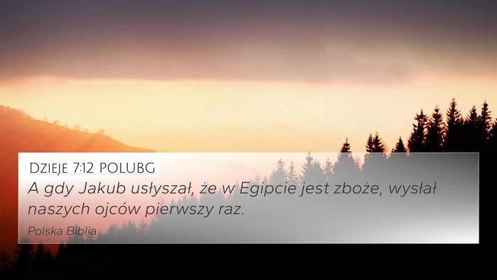 Dzieje 7:12 POLUBG Bible Verse Image