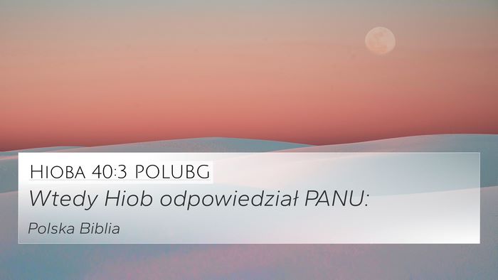 Hioba 40:3 POLUBG 4K Wallpaper - Wtedy Hiob odpowiedział - 4K Wallpaper Bible Verse