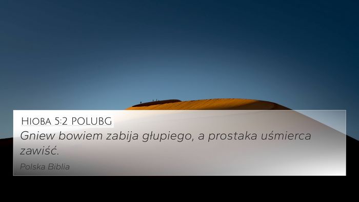 Hioba 5:2 POLUBG Bible Verse Image