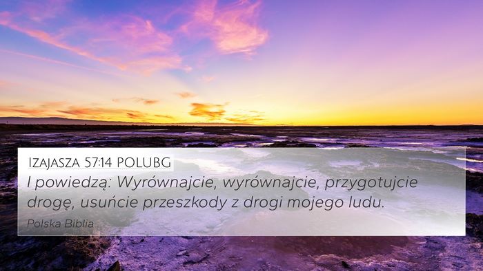 Izajasza 57:14 POLUBG Bible Verse Image