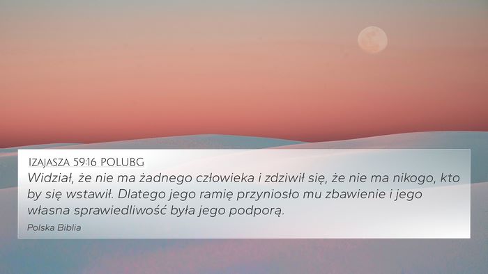 Izajasza 59:16 POLUBG Bible Verse Image