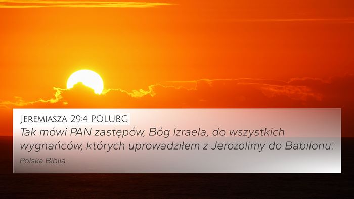 Jeremiasza 29:4 POLUBG Bible Verse Image