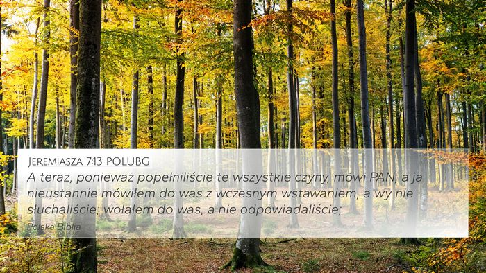 Jeremiasza 7:13 POLUBG Bible Verse Image