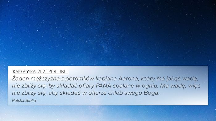 Kapłańska 21:21 POLUBG Bible Verse Image
