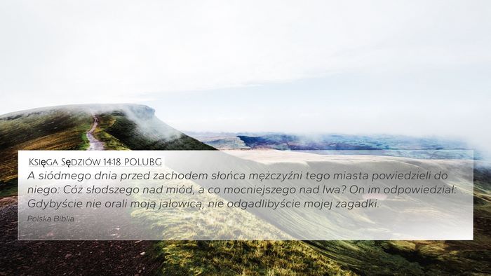Księga Sędziów 14:18 POLUBG Bible Verse Image