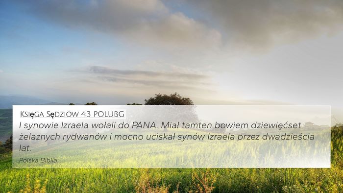 Księga Sędziów 4:3 POLUBG Bible Verse Image