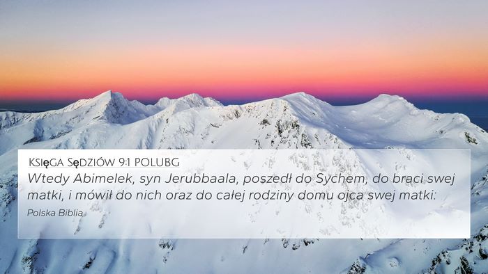 Księga Sędziów 9:1 POLUBG Bible Verse Image