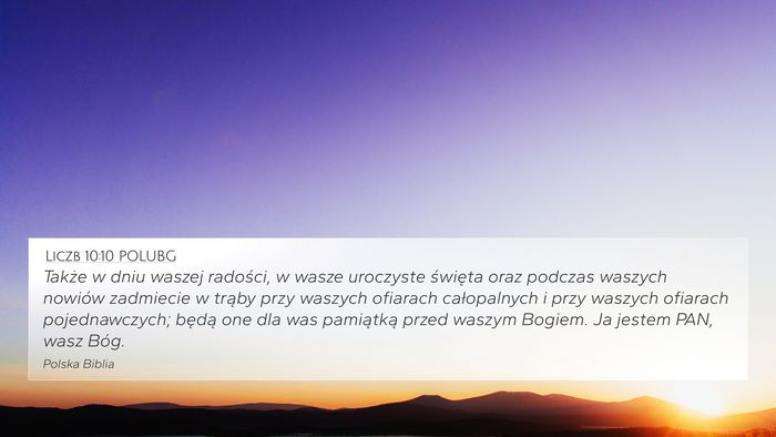 Liczb 10:10 POLUBG Bible Verse Image