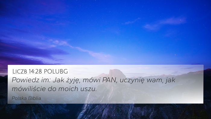 Liczb 14:28 POLUBG 4K Wallpaper - Powiedz im: Jak żyję, mówi PAN, uczynię wam, - 4K Wallpaper Bible Verse