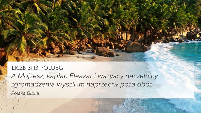 Liczb 31:13 POLUBG 4K Wallpaper - A Mojżesz, kapłan Eleazar i wszyscy naczelnicy - 4K Wallpaper Bible Verse