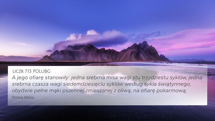 Liczb 7:13 POLUBG Bible Verse Image
