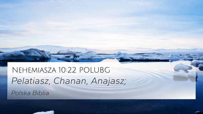 Nehemiasza 10:22 POLUBG 4K Wallpaper - Pelatiasz, Chanan, - 4K Wallpaper Bible Verse
