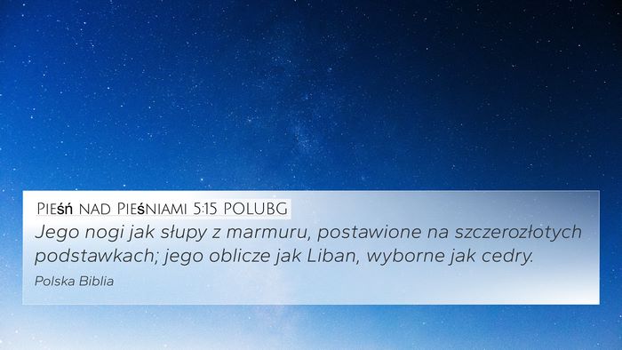 Pieśń nad Pieśniami 5:15 POLUBG 4K Wallpaper - Jego nogi jak słupy z marmuru, postawione na - 4K Wallpaper Bible Verse