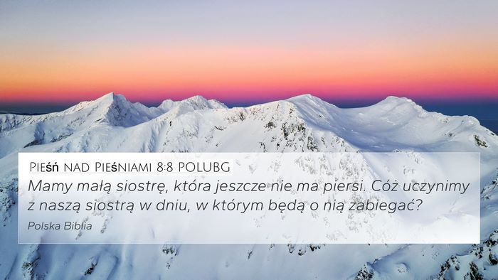Pieśń nad Pieśniami 8:8 POLUBG Bible Verse Image