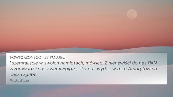 Powtórzonego 1:27 POLUBG 4K Wallpaper - I szemraliście w swoich namiotach, mówiąc: Z - 4K Wallpaper Bible Verse
