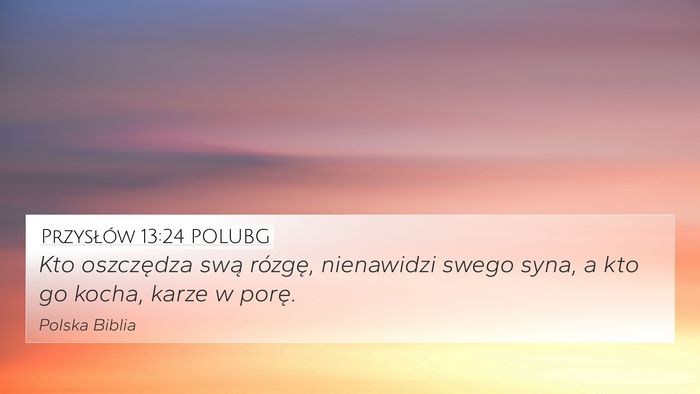 Przysłów 13:24 POLUBG Bible Verse Image