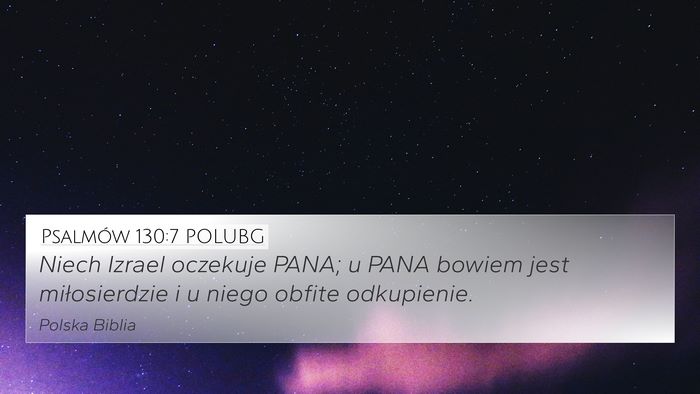 Psalmów 130:7 POLUBG Bible Verse Image