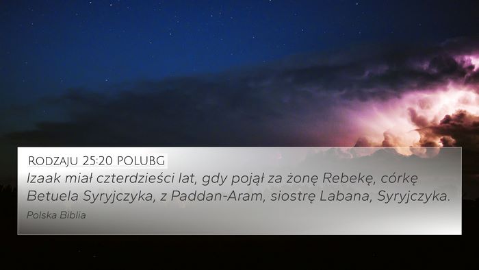 Rodzaju 25:20 POLUBG Bible Verse Image