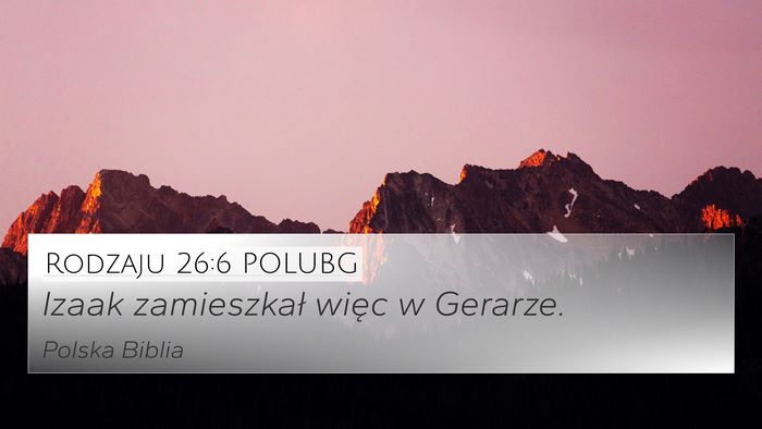 Rodzaju 26:6 POLUBG Bible Verse Image