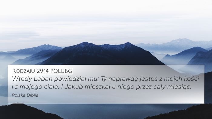 Rodzaju 29:14 POLUBG Bible Verse Image