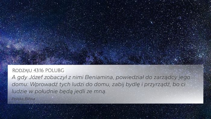 Rodzaju 43:16 POLUBG Bible Verse Image