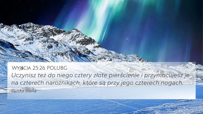 Wyjścia 25:26 POLUBG 4K Wallpaper - Uczynisz też do niego cztery złote pierścienie - 4K Wallpaper Bible Verse