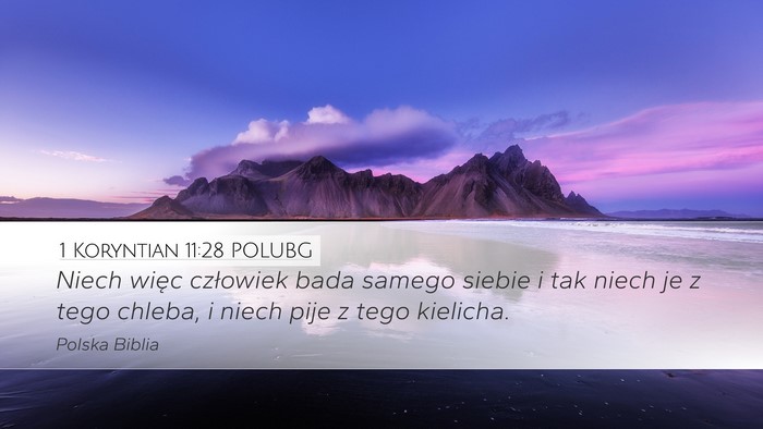 1 Koryntian 11:28 POLUBG Bible Verse Image