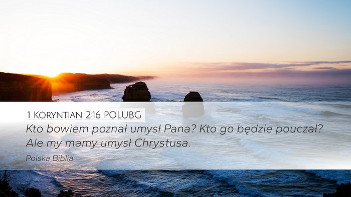 1 Koryntian 2:16 POLUBG Bible Verse Image