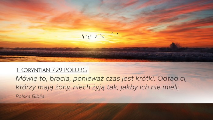 1 Koryntian 7:29 POLUBG Bible Verse Image