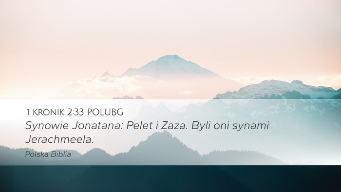 1 Kronik 2:33 POLUBG Desktop Wallpaper - Synowie Jonatana: Pelet i Zaza. Byli oni synami - Desktop Bible Verse Wallpaper
