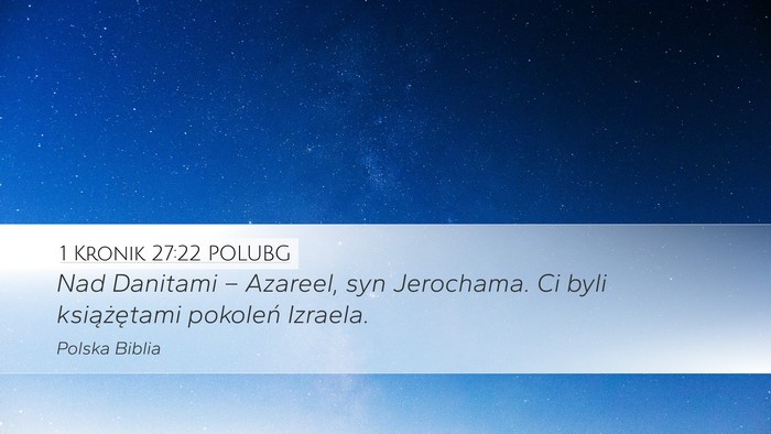 1 Kronik 27:22 POLUBG Desktop Wallpaper - Nad Danitami – Azareel, syn Jerochama. Ci byli - Desktop Bible Verse Wallpaper