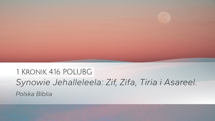 1 Kronik 4:16 POLUBG Desktop Wallpaper - Synowie Jehalleleela: Zif, Zifa, Tiria i - Desktop Bible Verse Wallpaper