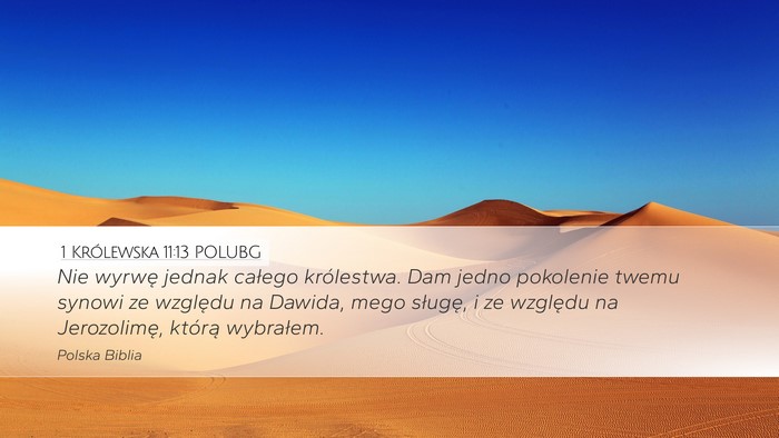 1 Królewska 11:13 POLUBG Bible Verse Image