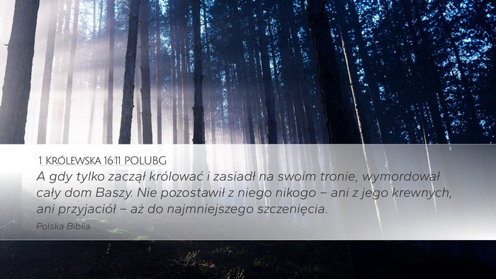 1 Królewska 16:11 POLUBG Bible Verse Image