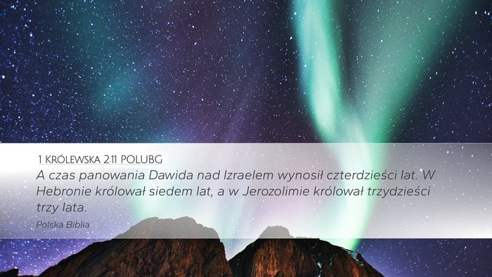 1 Królewska 2:11 POLUBG Desktop Wallpaper - A czas panowania Dawida nad Izraelem wynosił - Desktop Bible Verse Wallpaper