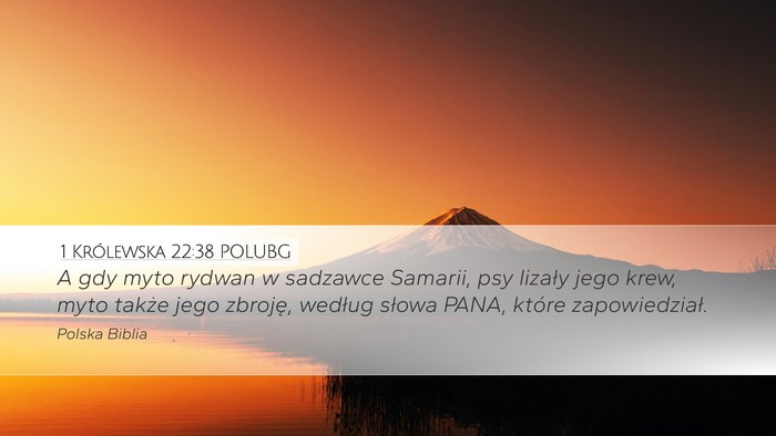 1 Królewska 22:38 POLUBG Bible Verse Image